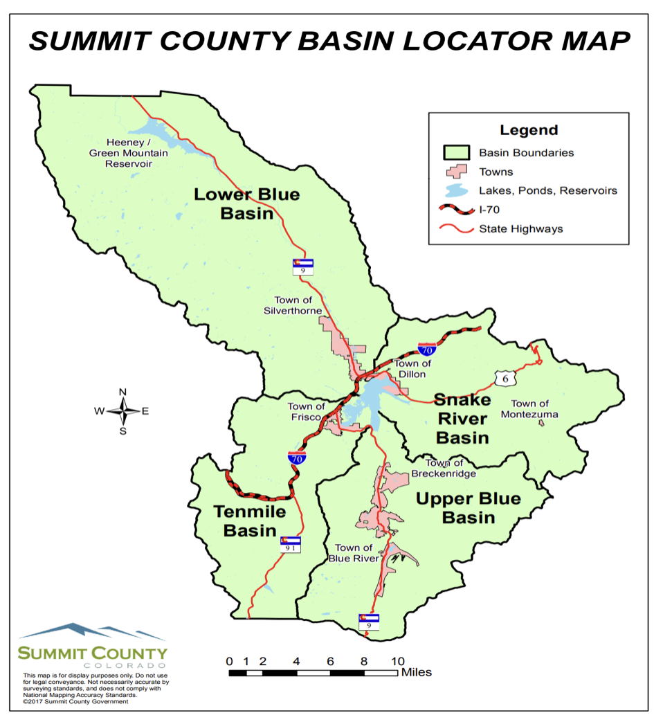 Basin Map for Investment Properties in Summit County CO